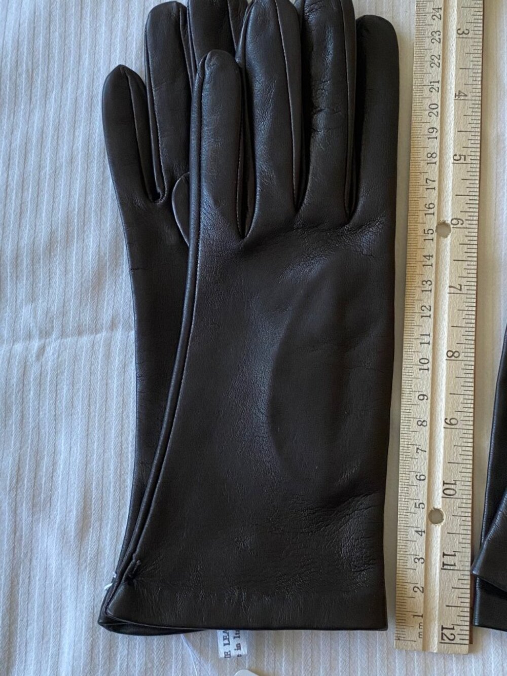 Portolano Women Leather Glove Sz 7.5 Silk Lined Dark Chocolate Made in Italy NWT